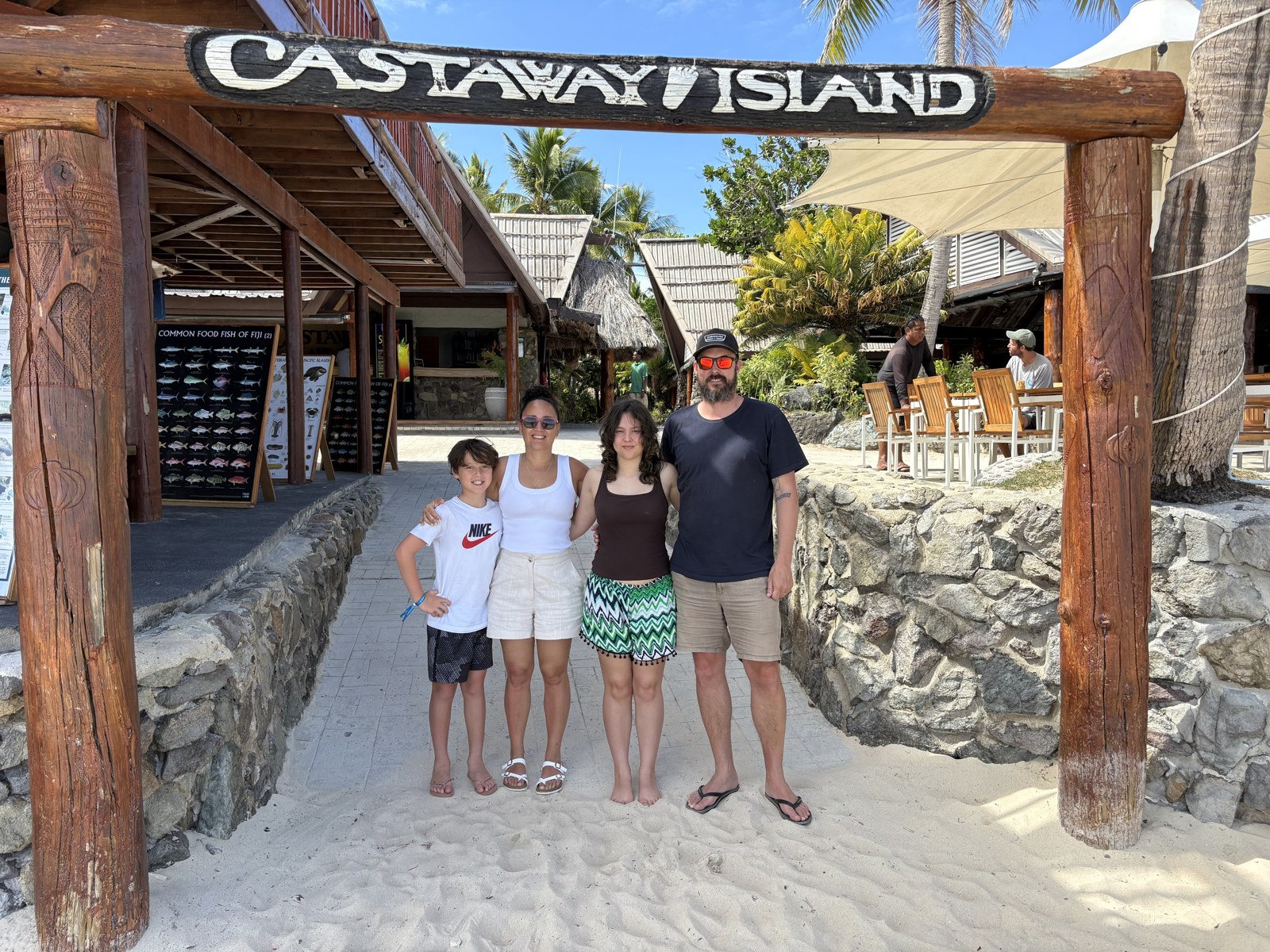 Samuel Hall with his family on an island holiday