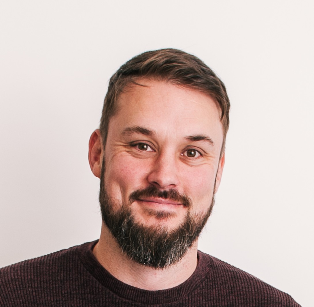 Samuel Hall in a casual jumper